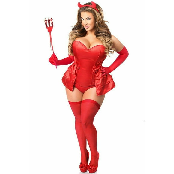 Women's 5 PC Devilicious Corset Costume