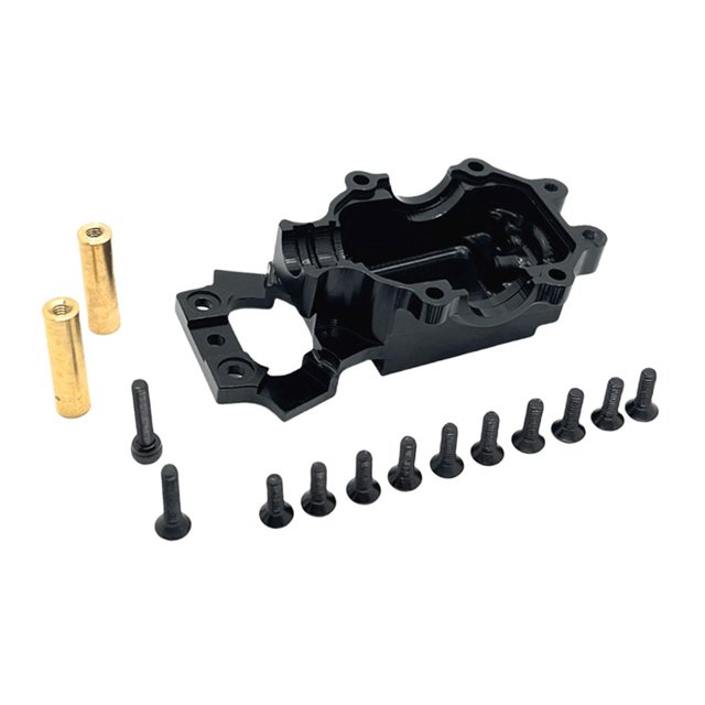 Cubierta inferior de la caja de cambios delantera para coche RC 1/14, accesorio de carcasa de caja de cambios, diferencial de aluminio resistente para Negro