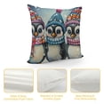 thumbnail image 4 of Creowell Pillowcase Christmas Penguins in Hats Decorative Throw Pillow Covers Merry Christmas Penguins Decorative Pillow Modern Decorative Pillow Covers for Couch Sofa Bedroom Car White, 4 of 5