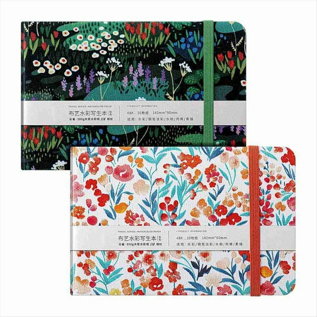 2 Cuadernos de Bocetos de Acuarela de 3,5 X 5,5 Pulgadas, Diario de Acuarela Portátil, 20 Hojas/40 Páginas, 140 Lb/300 G/M² para Pintar y Dibujar
