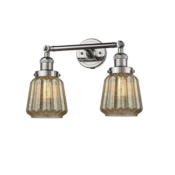 Innovations 208-PN-G146-LED Luminaire de Salle de Bain Vintage à 2 Lumières Dimmables, Nickel Poli
