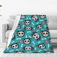 thumbnail image 1 of KLL Skull Cat Pattern Fleece Throw Blanket,Fleece Throw Blankets for Couch & Bed All Season Use-60"x50", 1 of 7