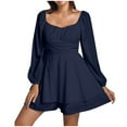 thumbnail image 1 of Womens Solid Jumpsuit Long Shorts Jumpsuit Sleeve Ruffle Layer Tie Jumpsuits Mini Short Romper Jumpsuit, 1 of 9