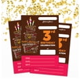 thumbnail image 3 of Darling Souvenir Brown Birthday Invitation Card 28 Pcs Fill or Write In Blank Invites Printable Party Supplies 5 x 7 Inches, 3 of 5