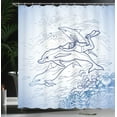thumbnail image 4 of Ambesonne Ocean Life Shower Curtain, Sketch Scuba Diver, 69"Wx84"L, Multicolor, 4 of 5