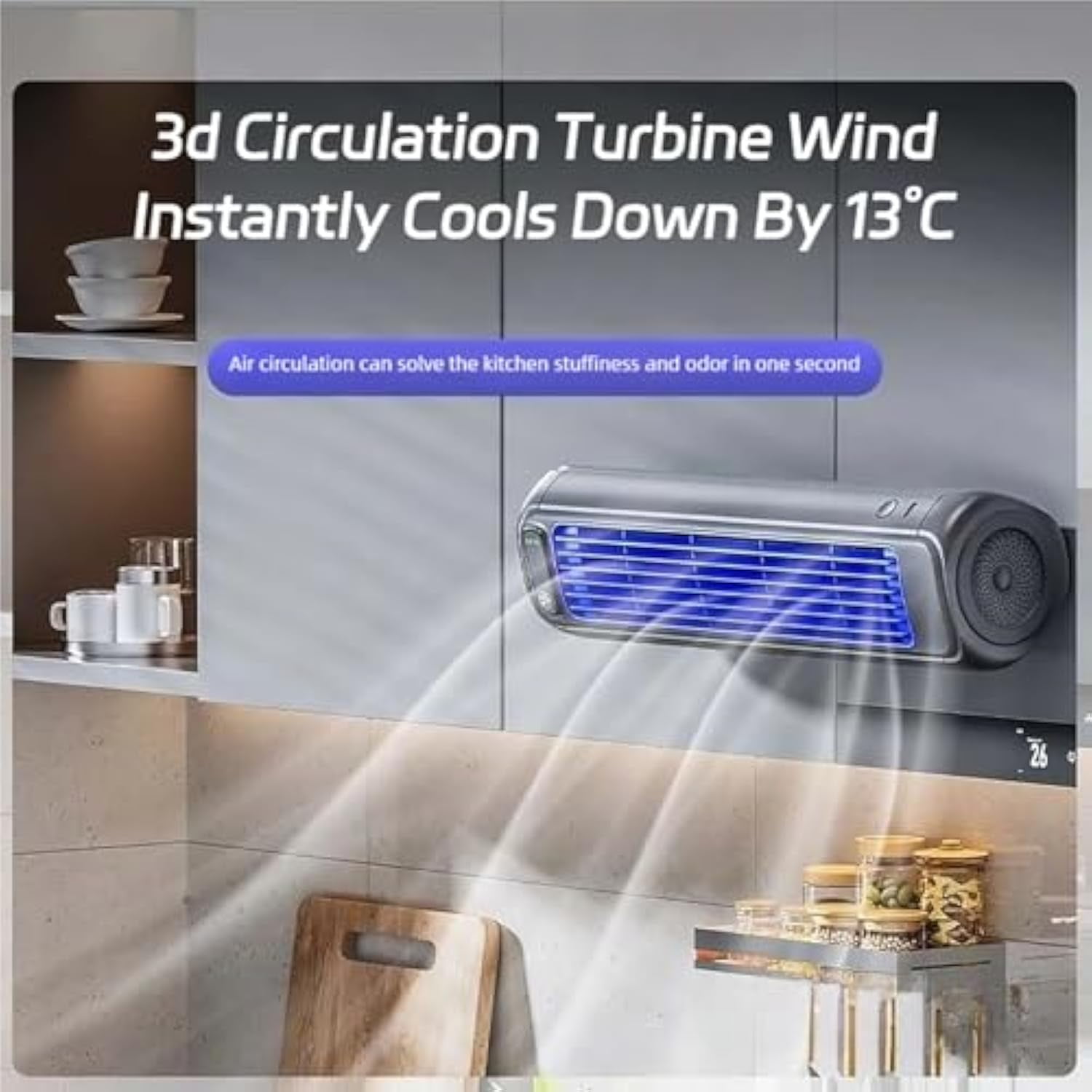 Coolizi Cooling Ace, 3 Speeds Adjustable Coolizi Portable Air Conditioner, New German Turbo Compression Cooling Technology, USB Rechargeable, for Livingroom, Bedroom and Office (2*Gray)