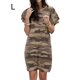 thumbnail image 1 of Vestido de mujer Camiseta larga con estampado de camuflaje Vestido suelto de manga corta, Caqui, L Noticed AP002154-03, 1 of 6