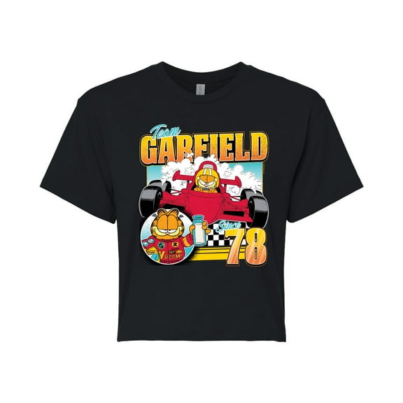 Garfield - Racing Garfield - Juniors Cropped Graphic T-Shirt