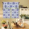 thumbnail image 5 of Blue Floral Kitchen Curtains and Valances Set - Chinoiserie Blue and White Flowers 3 Piece Kitchen Curtains 36 Inch Decor, 5 of 5