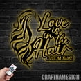 thumbnail image 3 of Craftnamesign Love Is In The Hair Metal Sign, Custom Barber Shop Name Sign, Hair Salon Sign, 3 of 5