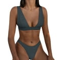 thumbnail image 3 of Aayomet Ensembles de Bikini Taille Haute pour Femmes Bikini Multicolore Uni (J, TG), 3 of 4