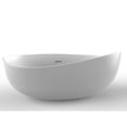 thumbnail image 4 of CastelloUSA Newport 71" Solid Surface Freestanding Soaking Bathtub in White, Gray, Black Grey, 4 of 5