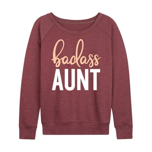 Instant Message - Badass Aunt - Women's Lightweight French Terry Long Sleeve Shirt