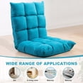thumbnail image 6 of TOPCHANCES Indoor Lazy Gaming Sofa Chair, Folding Floor Chair with 5-Position Adjustable Backrest, Lumbar Pillow & Removable Chair Cover (Turquoise), 6 of 8
