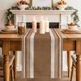 thumbnail image 2 of Table Runners 90 Inches Long Dress Scarves, Vintage Dark Brown Striped Farmhouse Coffee/Dining/Kitchen Table Decor Table Runner for Living Room, Farmhouse Modern Stripes Boho 13x90 Inch, 2 of 9