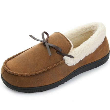 

RockDove Men s Highland Memory Foam Moc Slipper Size 9 US Men Chestnut/Sherpa