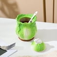 thumbnail image 3 of YISITIAN Rabbit Ceramic Sugar Bowl with Lid and Spoon, Cabbage Themed Sugar Jar for Kitchen Countertop and Coffee Bar, Decorative Farmhouse Style Container for Salt or Coffee, 6 OZ AZ1014-4606, 3 of 6