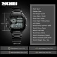 thumbnail image 2 of SKMEI Sport Montre pour Homme en Acier Inoxydable 5ATM Résistante à l'Eau Rétroéclairage Numérique Montre-Bracelet pour Homme Relógio Musculino Chronographe, 2 of 4