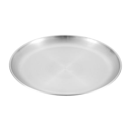 

Outdoor Picnic Stainless Steel Dinner Plate Camping Tableware Barbecue Plate Round Shallow Plate Portable Cookware