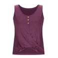 thumbnail image 5 of BUIGTTKLOP Plus Size Tank Tops for Women Sleeveless Shirts Crossover Hem Button Tops Scoop Neck Pullover Vest Cami Shirt, 5 of 6