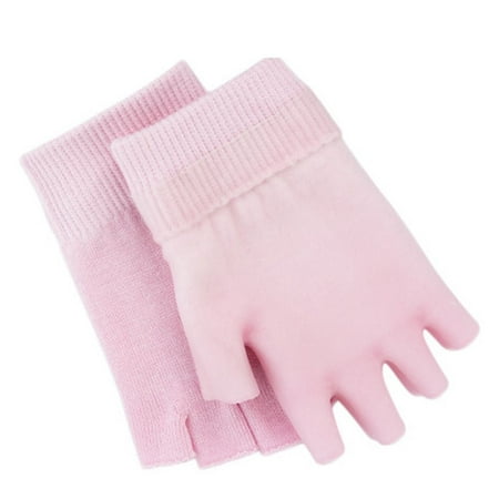 1 Pair Half Finger Glove Moisturizing Gel Beauty Care Gloves Pink Free Size