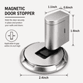 thumbnail image 2 of ABPETE Magnetic Door Stopper, No-Drill Adhesive Floor Door Stop with Silent Mechanical Catch, Heavy-Duty Door Holder for up to 3/4 in Gaps, Home and Garage, Silver, 2 of 7