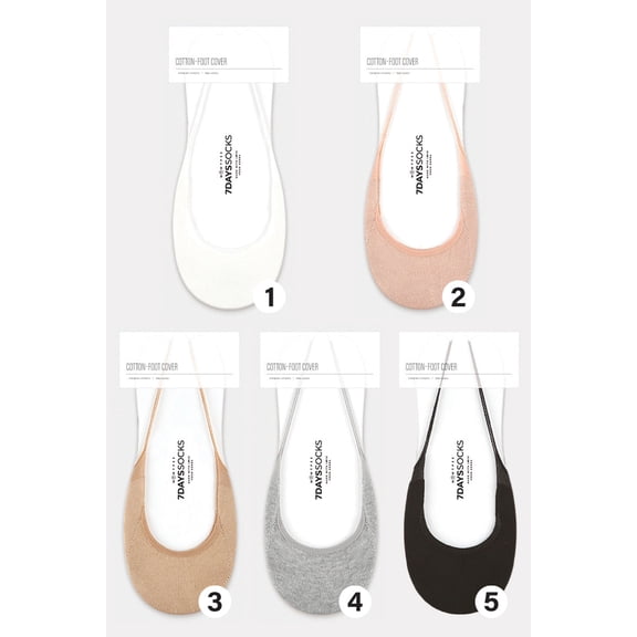 Women's No Show Sling Back Foot Cover Socks - 5 Pair Set