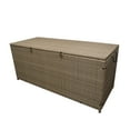 thumbnail image 4 of Tan Wicker Patio Deck Box with 113 Gallon Storage and Metal Frame, 4 of 8