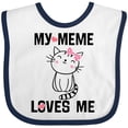 thumbnail image 3 of Inktastic My Meme Loves Me Girls Girls Baby Bib, 3 of 4