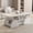 White + Particle Board, variant on Engineered Wood Rounded Corner Rectangular Coffee Table with Open Shelves, Modern Geometric Storage Table for Living Room Reception,White