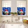 thumbnail image 4 of Christmas Kitchen Curtains and Valances Set, Rod Pocket Curtains Tier Farmhouse Window Curtains 24 Inch Length, Blue Winter Xmas Red Gnomes Ball Snowflake 3 Piece Kitchen Curtains Set, 4 of 6