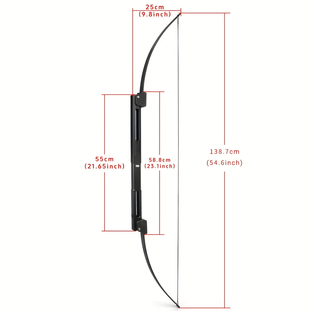 55-inch foldable bow and arrow set with 35-pound aluminum alloy riser, designed for both right- and left-handed archery practice.