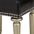 thumbnail image 6 of Hollywood Swank Tufted Leather Vanity Bench - Black, 6 of 7