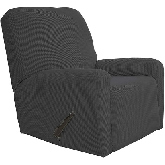 Easy-Going Jacquard Stretch Sofa Slipcover Non Slip Couch Cover, Recliner Size, Dark Gray