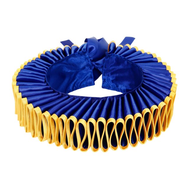 Volante de cuello de payaso isabelino desmontable para accesorios de fotografía, festivales y festividades. Oro azul