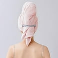 thumbnail image 2 of Tswift Hair Towel Hat with Elastic Strap - Fast Drying Anti Frizz Towel Wrap, Absorbing Large Wrap for Bathroom Use, 2 of 9