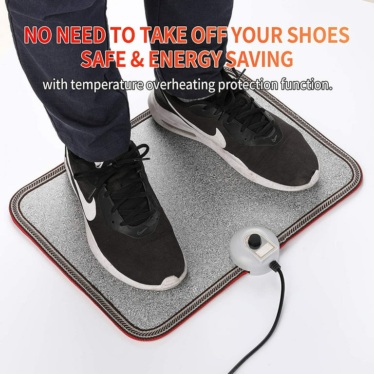 TISHIJIE Electric Heated Foot Warmer Mat - Toes Warming Heater, Heated  Floor Mats Under Desk for Office and Home 