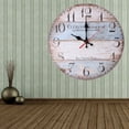 thumbnail image 2 of Round Wooden Wall Clock European Household Silent Battery-operated Clock(Pattern 1), 2 of 6