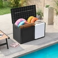 thumbnail image 2 of Patiojoy Coffre de Rangement Extérieur en Résine de 102 Gallons, Étanche, pour Terrasse, avec Couvercle Verrouillable et Roues, Gris, 2 of 9