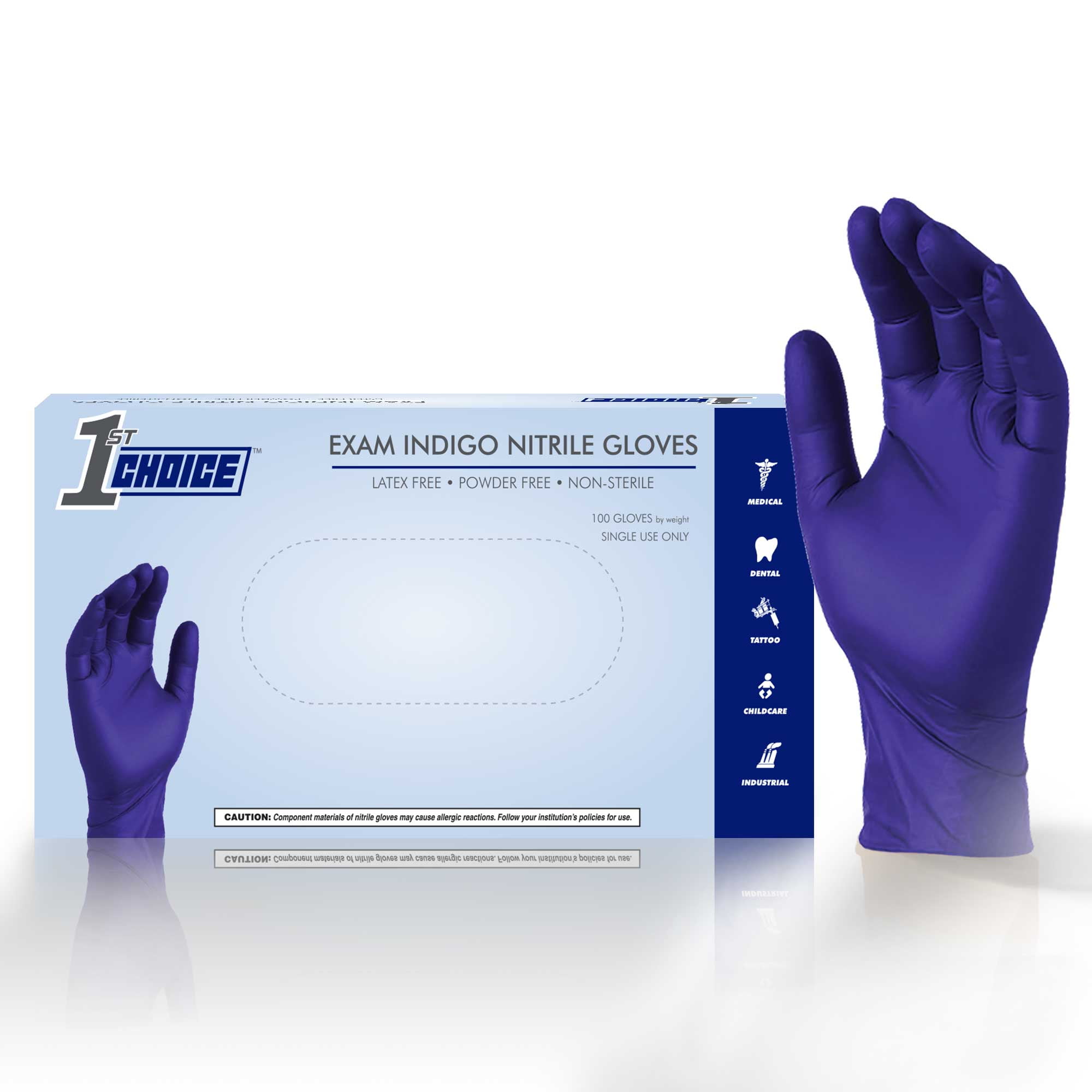 100 X DISPOSABLE POWDER FREE GLOVES LATEX FREE Blue, Large STRONG HIGH QUALITY CHOOSE COLOR AND SIZE