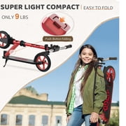 UPGO Kick Scooter for Ages 6+, Kids, Teens & Adults, 240 LB Max Load, Foldable, 8-Inch Wheels,Red