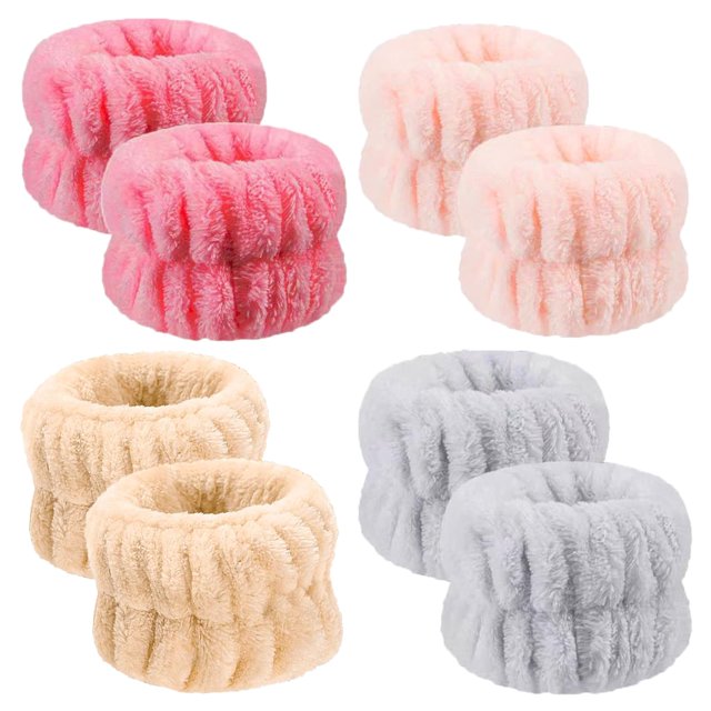 8 pulseras de microfibra Anmieciu para spa, toallas de muñeca para lavar la cara para evitar que el líquido se derrame por los brazos