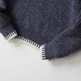 thumbnail image 4 of Povozer Boys and Toddlers' Quarter-Zip Cable-Knit Relaxed-Fit Sweater(Dark Blue,12-13 Years), 4 of 6