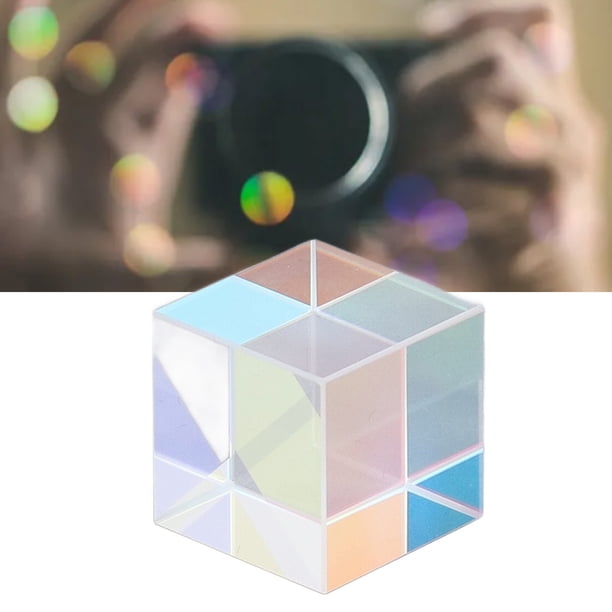 Prisma De Cubo Dicroico, Prisma De Cubo De Vidrio Colorido De Vidrio óptico K9 Ampliamente Utilizado Para La Enseñanza De Física