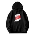 thumbnail image 1 of Men's Long Sleeve Hoodie Pullover Sweatshirt with Pockets - Indiana Outline Graphic & ' STRADA LIFE ' Text in Bold Red, 1 of 7
