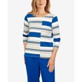 thumbnail image 4 of Alfred Dunner Womens Petite  Stripe Embellished Crew Neck Knit Top, 4 of 6
