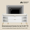 thumbnail image 5 of DUMBO 63" Mid-Century Modern TV Stand with 6 Shelves and 2 Drawers in White, 5 of 12