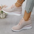 thumbnail image 2 of Chenyee Womens Lace Up Sneakers Platform Wedge Breathable Sparkly Rhinestone High Top Sport Shoes, 2 of 6