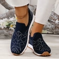 thumbnail image 2 of Dakaela Women's Mesh Walking Shoes Rhinestone Glitter Slip on Sock Sneakers Running Tennis Shoes Navy 6.5, 2 of 7