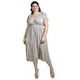 thumbnail image 1 of Vestido plisado con brillo Roman Fashion /Tallas Extras, 5412 (Beige) beige 38, 1 of 6